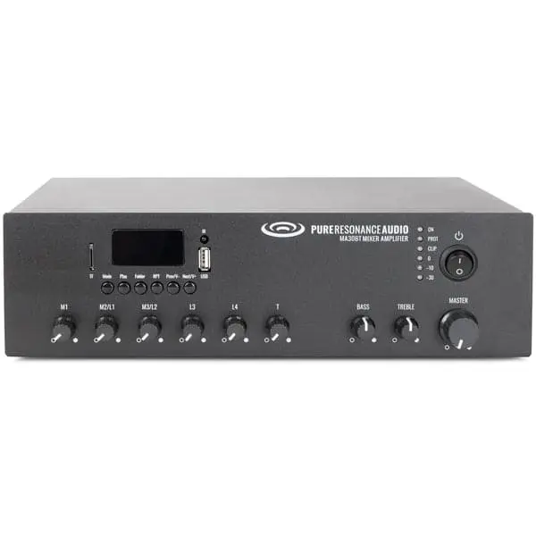 Pure Resonance Audio MA30BT 30W Commercial Mixer Amplifier with Bluetooth