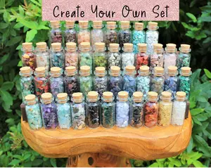 Create Your Own Crystal Set Hand Made Natural Crystals 10ml Bottles for Manifestation Rituals Spells Pagan Wicca Reiki Energy Healing