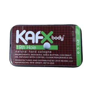 KAFX Body 19th Hole  Natural Hard Cologne Unisex Perfume with Beeswax & Shea Butter Alcohol Free 0.5 oz Tin Long Lasting Fragrance Solid Form