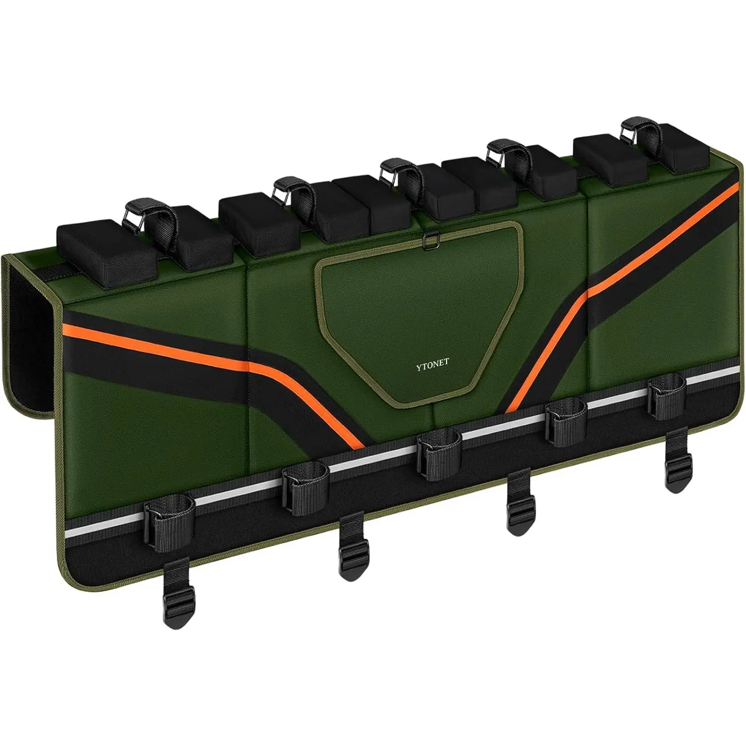 【Back To School】Tailgate Bike Pad for Pickup Trucks, Fits Up to 5 Bikes with Tool Pocket & Reflective Strip, Mountain Bike Transport Pad for Outdoor Cycling