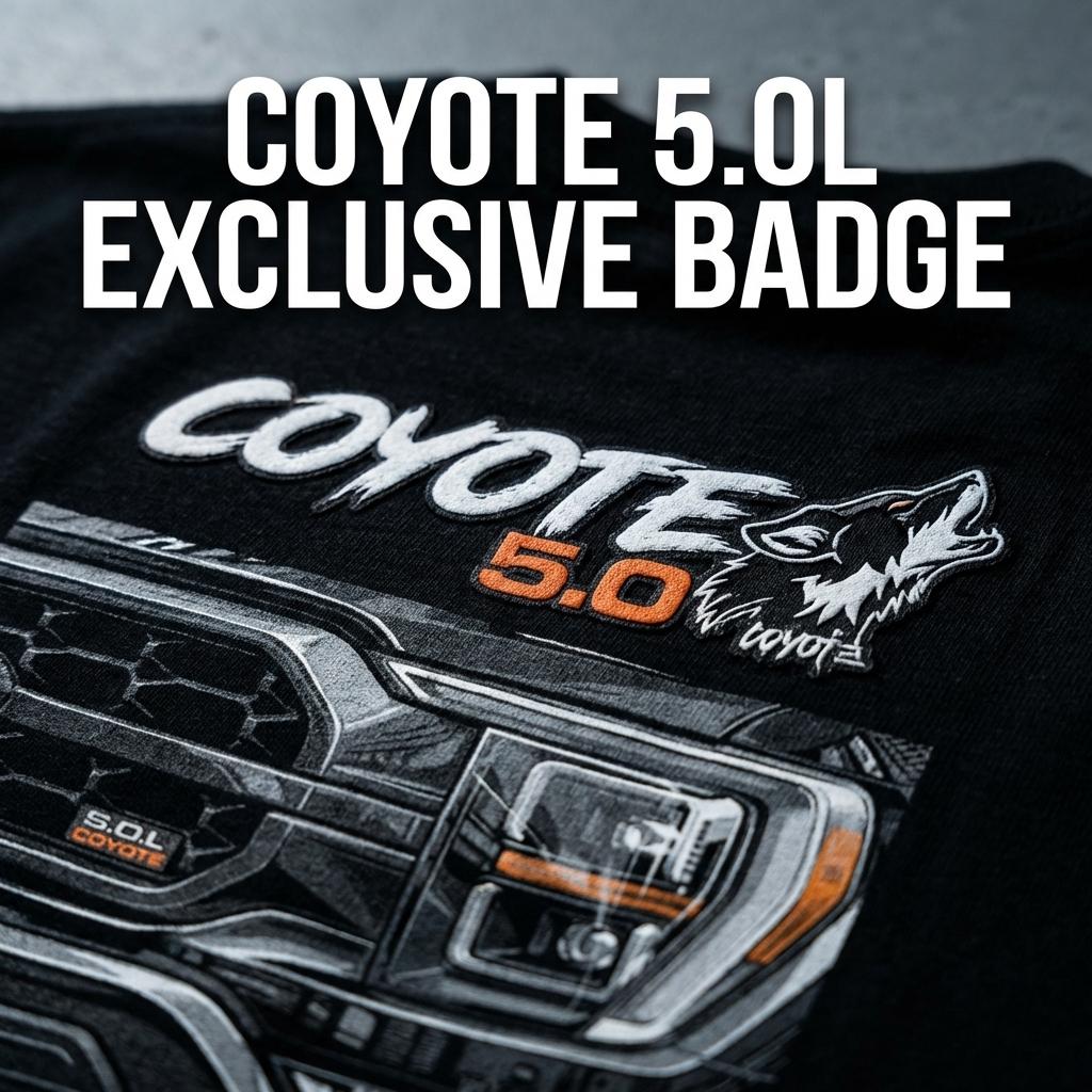 F150 Coyote 5.0 engine graphic t-shirt for truck enthusiasts-men's black pickup truck tee-automotive fan apparel  Men's and women's tops suitable for everyday wear and all seasons
