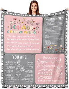 Chaos Coordinator Gifts Blankets for Women, Thank You Gifts, Boss Lady Gifts for Women, Appreciation Gifts for Coworker Manager Employee 60"" X50 Chaos Coordinator Blanket