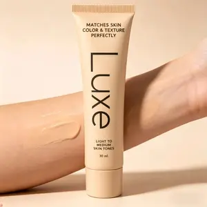 Luxe Color Changing Foundation for Women–Instantly Adapts to Your Skin Tone–Buildable Light-to-Medium,Medium Dark-to-Dark,Coverage–12-Hour Wear–Natural Dewy Finish