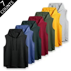 Multi-Color Sleeveless Hoodie Bundle, 7 Basic Shades, Lightweight Athletic Tanks With Drawstrings, Perfect For Running, Lifting & Outdoor Activities