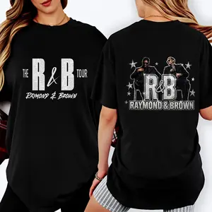 100% Cotton Casual Streetwear T-Shirt R&B Raymond And Brown Tour Graphic Design Summer And Fall Wear Gift For Music Fans And Hip Hop Lovers # RAndBTour # R&BTOUR # RaymondAndBrown # Raymond&Brown