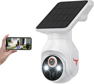 1080p Security Camera Wireless with Solar Panel, AI Human Detection, 2-Way Audio, Color Night Vision, 2.4G WiFi Only, Cloud Storage (Sold Separately), Indoor/Outdoor Surveillance Bullet Cam (WiFi)