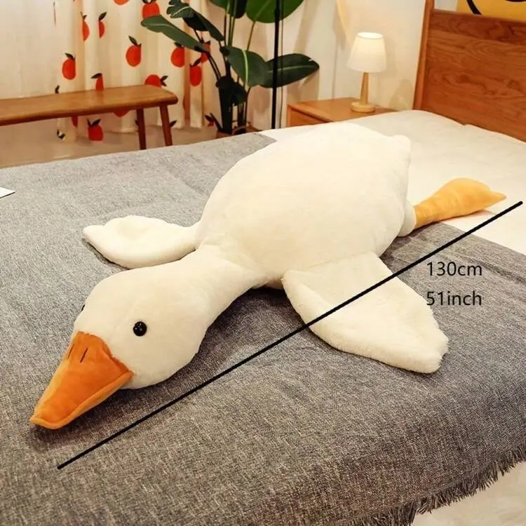 Cute Big White Goose Weighted Stuffed Animal - Soft Textures Leg-Clamp Plush Pillow, Machine Washable Sleeping Companion, Funny Gift for Girls (Toys & Hobbies, Dolls & Stuffed Toys, Party Use)
