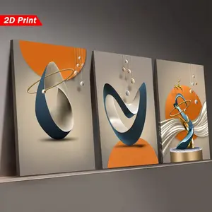 3-Piece Modern Abstract Geometric Canvas Wall Art |   HD Waterproof Prints with Solid Wood Frames |   Vibrant Contemporary Decor for Living Room & Hallway