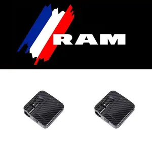 2-pcs RAM Universal Carbon Fiber Welcome Lights - Fashionable LED Door Projector Lights, Designed for RAM Models, Easy to Install, Durable Design, Enhances Vehicle Aesthetics - The Perfect Upgrade Choice for RAM Trucks and SUVs