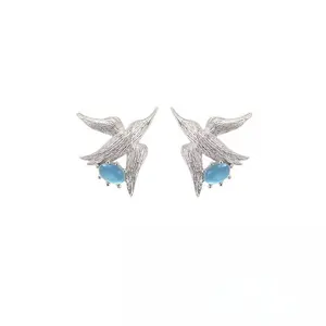 YEAHLOVE Vintage Swallow Bird Gemstone Statement Earrings | Retro Dainty Jewelry for Everyday Wear, Gifting & Good Fortune