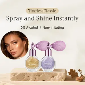 HANDAIYAN Shimmer Highlighter Powder Spray, Instant Glow Body & Face Glitter, 0% Alcohol Non-Irritating Sparkle Makeup