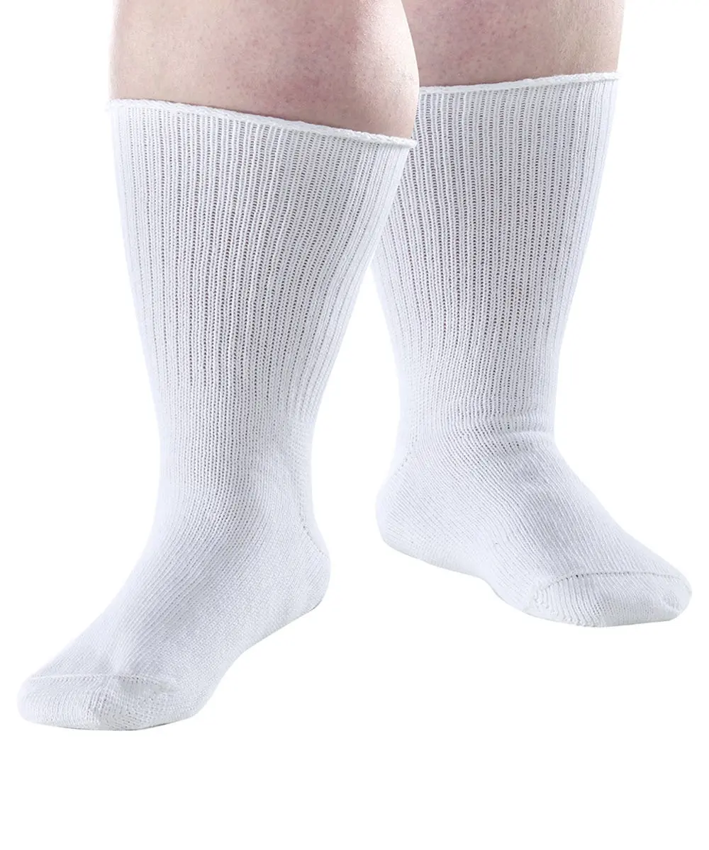 2 Pack - Extra Wide Edema Diabetic Socks for Men and Women, Two Pairs, Adults