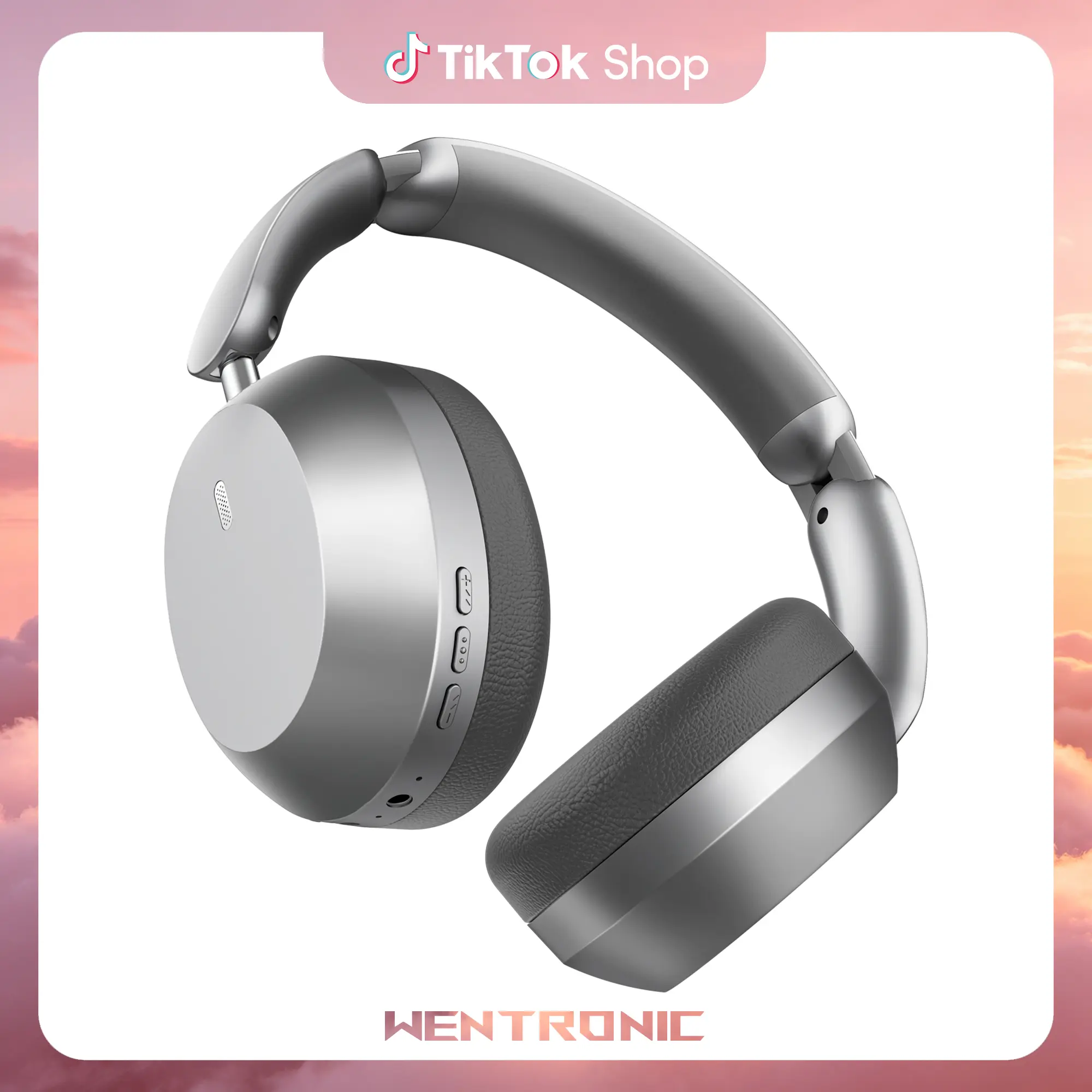 WENTRONIC Y04 Over-Ear Noise Cancelling ANC Wireless Bluetooth Headphones - Folding Audio Device with 48H Playtime, Hi-Fi Sound, Soft Ear Cushions, Compatible with Mobile, PC, Laptop for Travel, Work