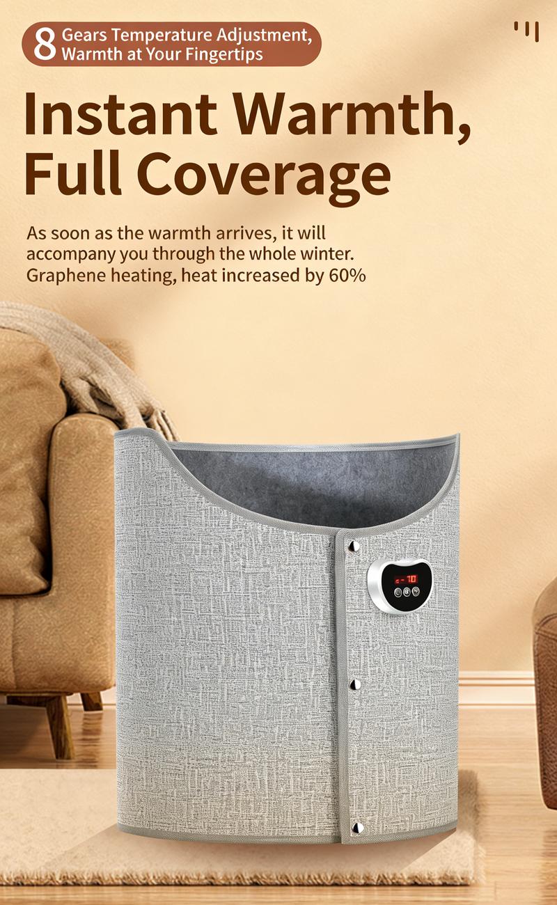 Foldable Under Desk Foot & Leg Warmer with Soft Blanket Portable Electric Space Heater for Office and Home Quiet Heating Pad for Feet Knees & Legs Compact Winter Warmth Solution