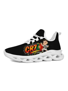 Cr7 Theme Sports Shoes for Men, Casual Fashion Trendsetter, Unique Cr7 Logo & Cartoon Characters, Comfortable Breathable Sole Design
