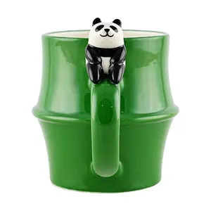 DECOLE Japanese Bamboo Panda Mug Relaxed Style 90x120x100mm
