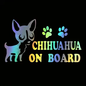 1PC Street Trendy Cute Chihuahua Car Decoration Logo Sticker Stick it on car windows . This paw print + slogan decor instantly has a soft cute cool vibe. Pet-owning car owners can use it as a super cute Chihuahua car decoration-stylish trendy decoration