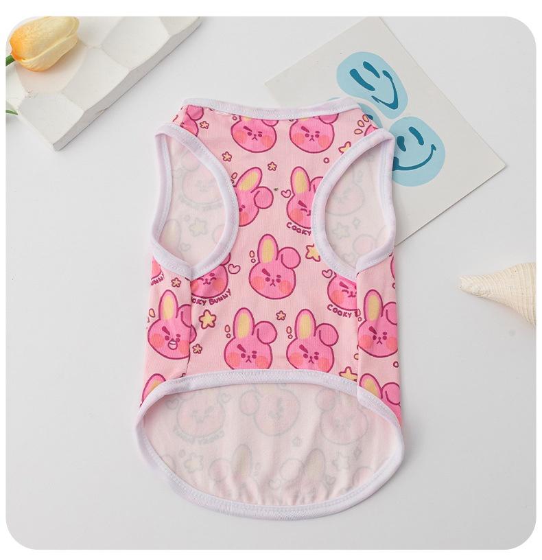 Cute Printed Dog Clothes for Shih Tzu Male and Female Cartoon Pet Vest Summer Cat Tshirt Puppy Tank Top Clothing