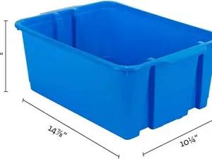 Really Good Stuff-160074BL Stackable Plastic Book and Organizer Bins for Classroom or Home Use – Sturdy, Colored Plastic Baskets (Set of 12)