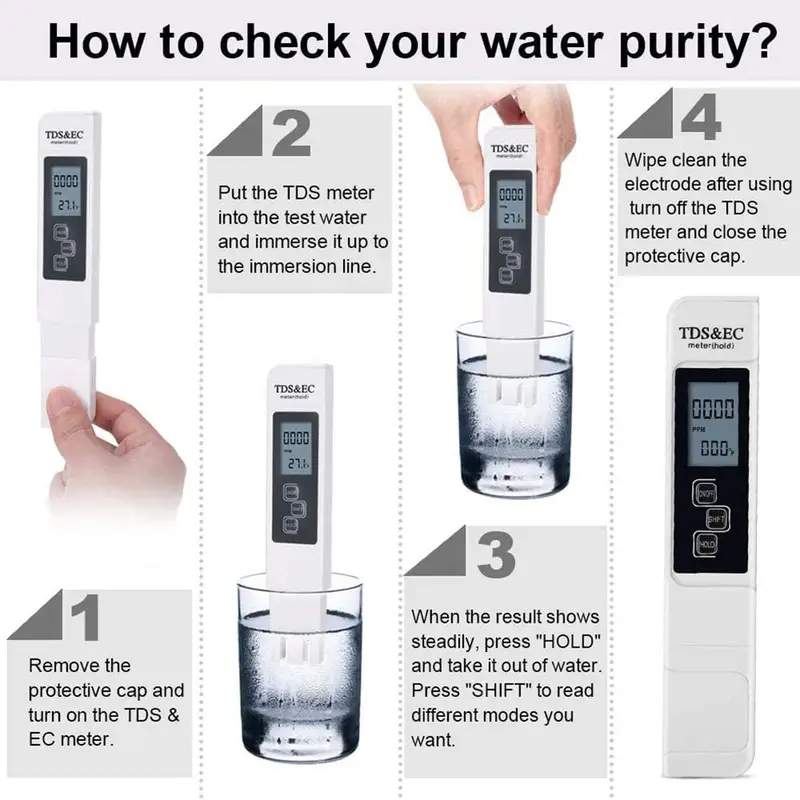 Digital Water Tester - 4 Modes for Accurate Testing