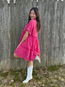 Mineral Washed Button Down Gauze Dress