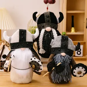 Viking Berserker Gnome Plush Valentine's Day Gift 3 Pack Viking Norse Gnome Gift 10'' H Viking Warrior Minotaur Gnomes Home Office Decor Viking Gift, Christmas New Year Gift, Men's Gift