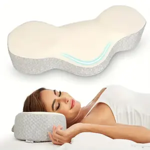 Ergonomic Cervical Ergonomic Contour Side Sleeper Pillows, Soft Cooling Mesh With Six Border