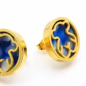 Aretes Azules de Oso Grandes