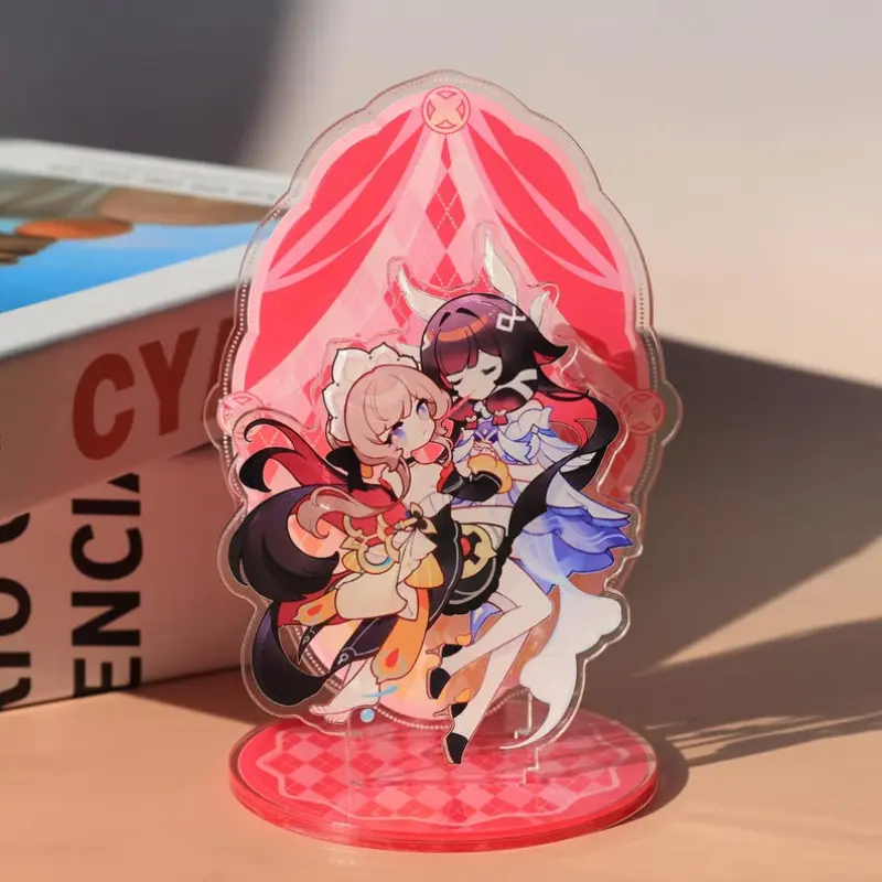 Genshi Colombina Sandrone acrylic standee with vivid anime characters, ideal as a desktop decor collectible- fan gift for anime enthusiasts