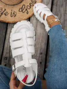 Women's new summer fashion comfortable Thick wedge platform Rubber sandals, trendy retro Roman sandals, a must-have for daily casual and work outfits, perfect for summer beach and seaside vacations, an essential gift choice