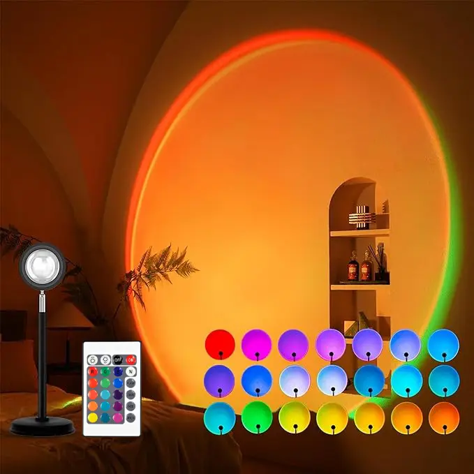 Roomsy  Sunset Lamp Projection, Not Only 16 Colors Sunset Lights, 180 Degree Rotation Led Light,Projector for Party Bedroom Decor