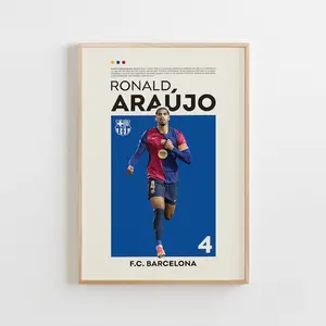 Ronald Araujo Poster, Barcelona Poster, Ronald Araujo Print Art, Gift Poster, Uruguayan Footballer #1900