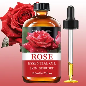 120ml Rose Essential Oil – Full Body Care, Relieves Stress, Moisturizes & Repairs, Enhances Skin Elasticity, Improves Dryness, Brightens Skin