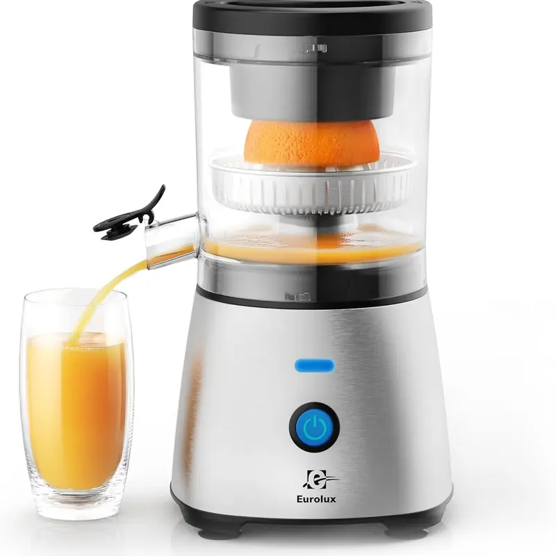 Hands-Free Electric Citrus Juicer – Stainless Steel, Compact & Easy to Use