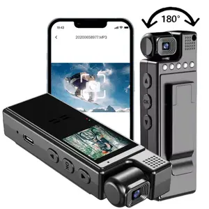 Battery Powered/USB Dual Use 4K Vlog Body Camera, Wireless Vlog Camera, Portable Action Camera, Wearable DV, Video Recorder with 180° Rotatable Lens & 1.3'' LCD Screen for Sport