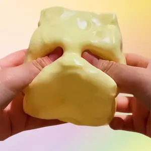 Creative Vaseline 7cm Cheese Stress Relieving Simulation Toy Slow Rebound Stress Relieving Artifact Ventilating Gift Toy with Filler
