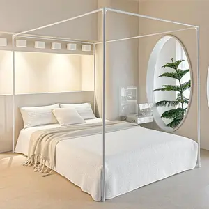 Premium Canopy Bed Frame Posts for Queen Size Beds - Sturdy Metal Poles, Four Corner Bed Brackets - Perfect Addition to Metal and Wood Bed Frames for Bedroom Decor U