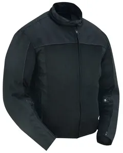 DANIEL SMART ThunderStrike Men's Longsleeves Plain Textile Motorcycle Jacket - Heavy-duty Cordura & Mesh, 360-degree Ventilation, Reflective Striping, Adjustable Straps, Waterproof Liner, Thermal Pocket, Menswear Jackets & Coats