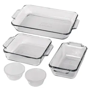 Glass Baking Dish Set, 7 Piece Glass Bakeware Set