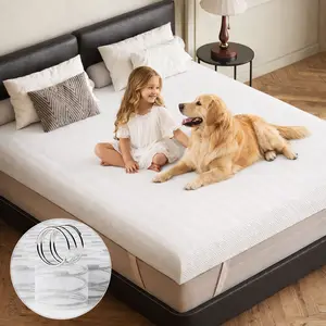 Belffin 4" Memory Foam & Innerspring Mattress Topper – Twin XL, Medium Firm Spring Core, No Odor, Breathable & Removable Cover for Back Support