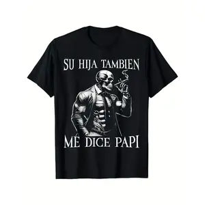 Cool Skeletons Gym Funny Sarcasm Slang Mexican Skull Sayings T Shirt Funny Saying T Shirt Slang T Shirt Men'S Printed Casual T Shirt Can Be Machine Washed Pure Gift for Men Women Paresame Style for Men And Women 2025 Summer Short-Sleeved Printed T-S