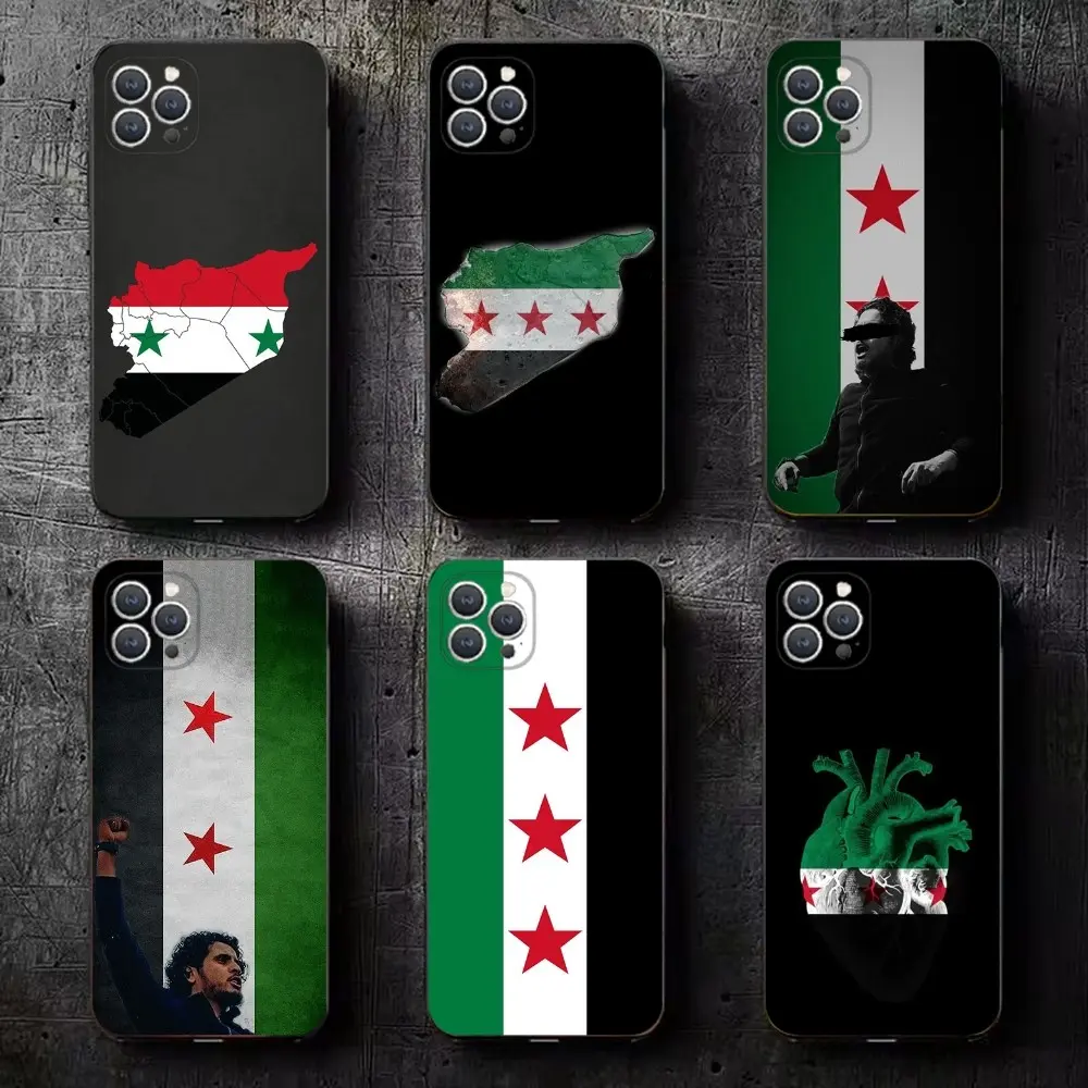 Syrian Syria Flag  Phone Case For iPhone 17 Pro Max Air,16,15,14,13,12,11,Plus,Pro Max,XS,X,XR,SE,Mini,8,7 Soft Silicone Black Cover Cellphone Smartphone