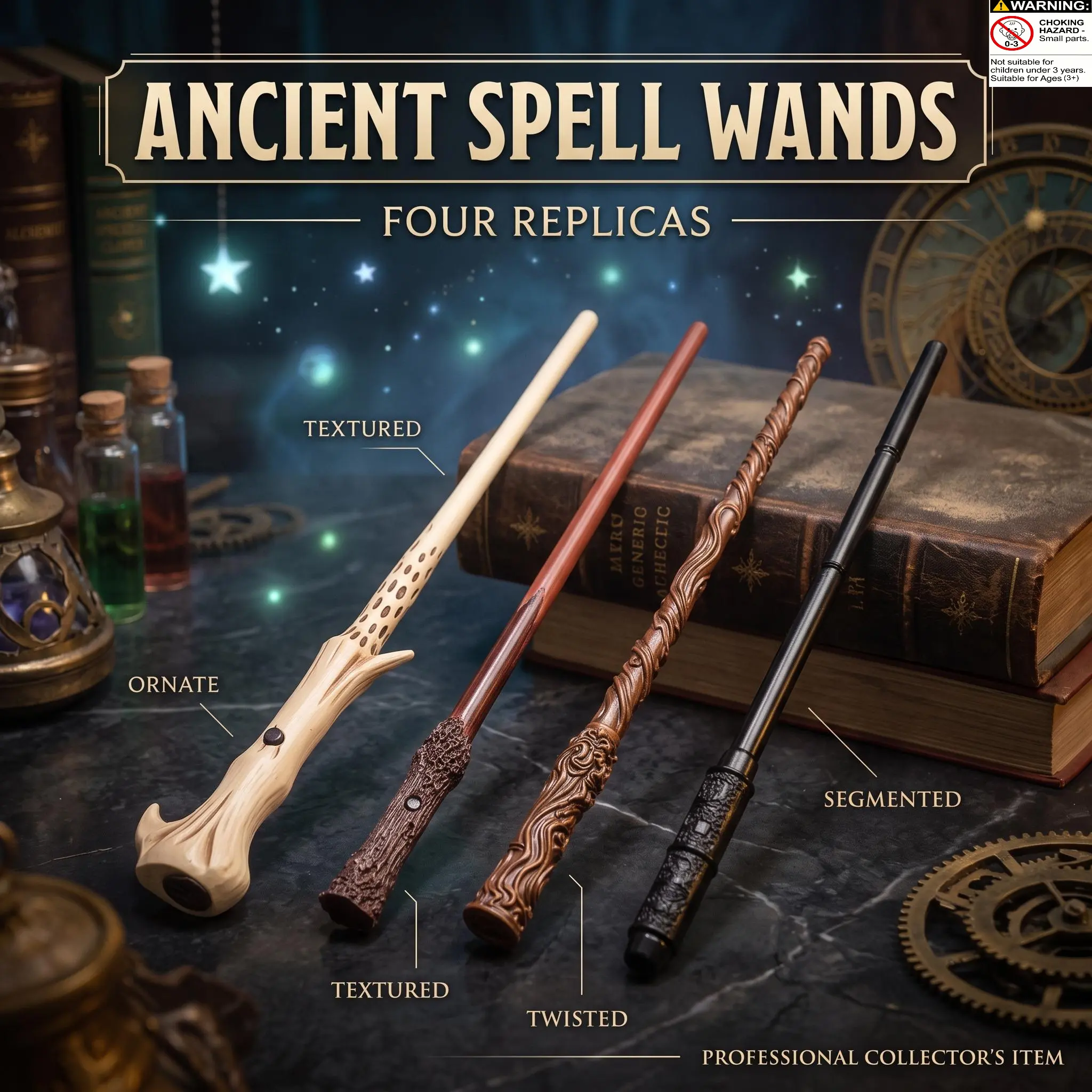 Handcrafted Resin Magic Wand-Mystical Fantasy Wizard Prop,Cosplay Accessory,Interactive Play Toy,Collectible Gift for Toys& Hobbies Enthusiasts, Role Play Party Decoration