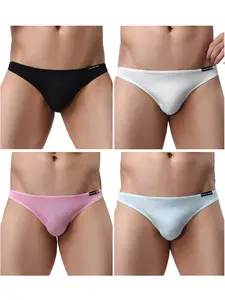 Men's Bikini Briefs Underwear 4 Pack Classic Low Rise Stretchy Hip Briefs Bikini, MultiColor S-XXL
