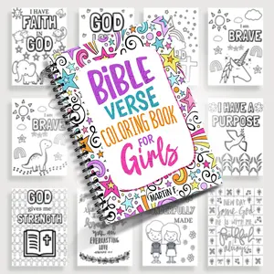 1pc 5.5x8.3 Inch Spiral-Bound Bible Coloring Book Inspiring Scripture + Rich Floral Pattern Art for Adults Perfect Relaxation Choice for Men & Women To Unwind in Leisure Time
