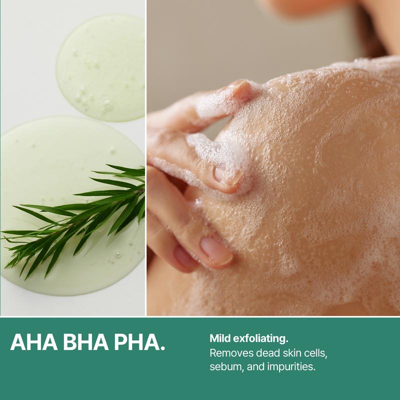 AHA BHA PHA 30 Days Miracle Acne Clear Body Cleanser 13.5oz - Body Odor Control & Back Acne Treatment - Gentle Exfoliating Body Wash - Korean Skincare