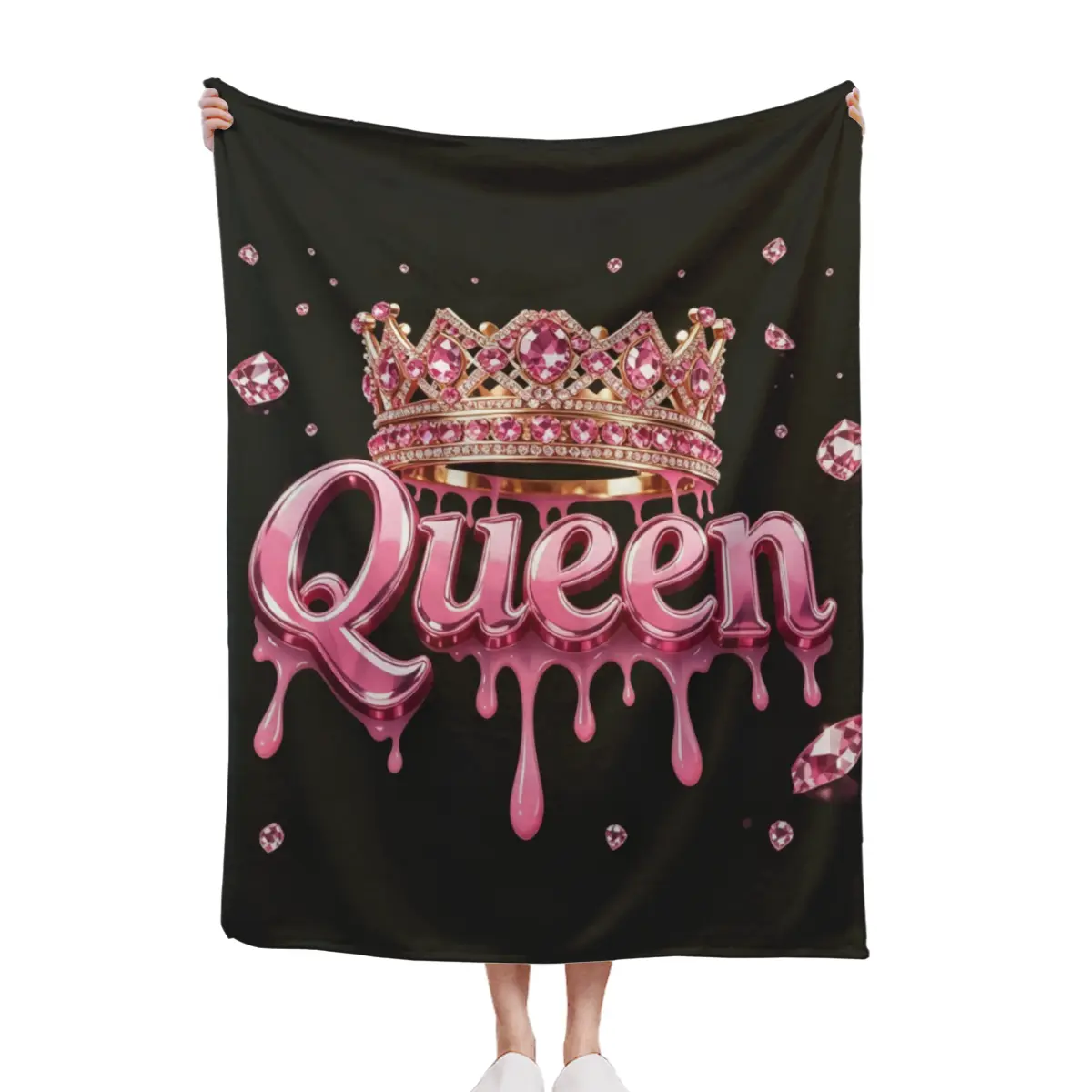 Sparkling Pink Crown Queen Comforter Set, Princess Style Bedding Set (1 Comforter + 1/2 Pillowcase, No Pillow Insert), Suitable For Girls, Teenagers, Soft, Comfy Bedding Set
