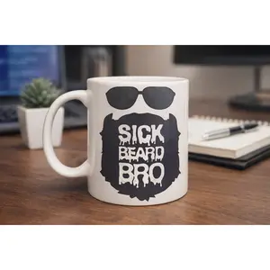 Sick Beard Bro Mug – Funny Beard Lover, Gamer Coffee Cup