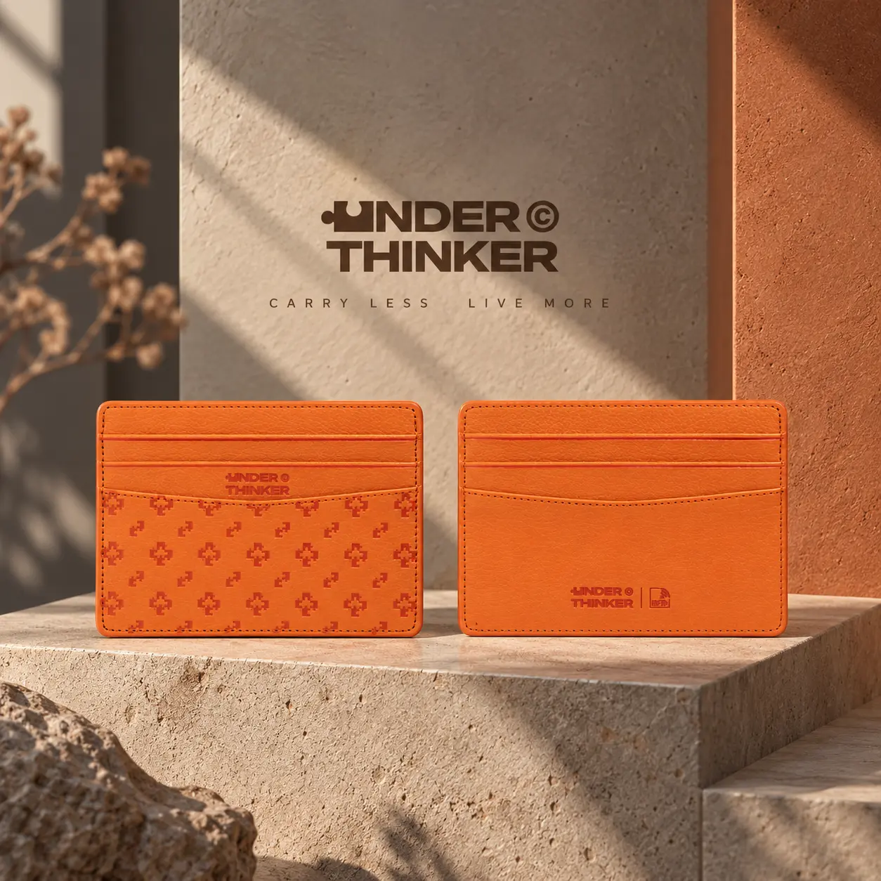 UNDER THINKER RFID Blocking Slim Card Holder Wallet for Men, Minimalist PU Leather Credit Card Case SIMP