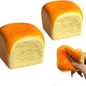 Bread Squishy Toy, Slow Rising Toast Stress Relief Squeeze Toy, Cute Realistic Bread Shape Anxiety Relief